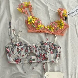 For love and lemons lace bras NWT bundle